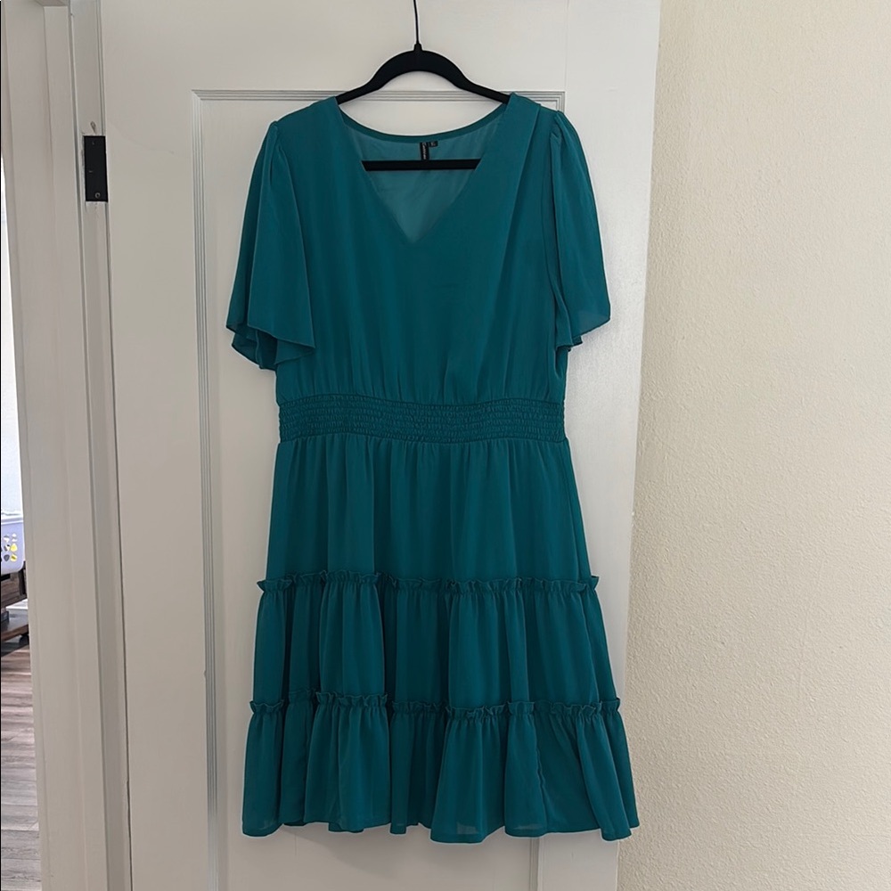 Women’s Ruffle Teal dress XL